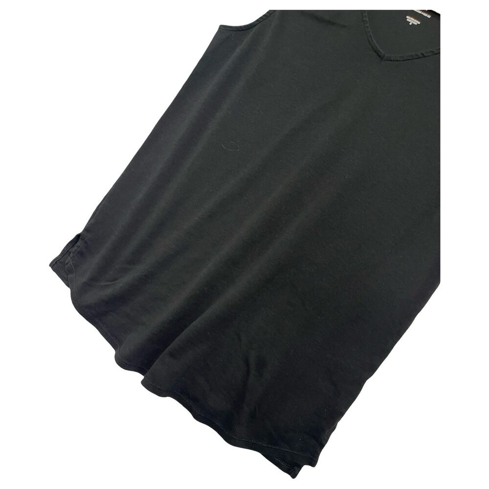 J Jill Pima Cotton Top Womens Small Black V Neck Casual Layering Minimalist - Picture 4 of 9